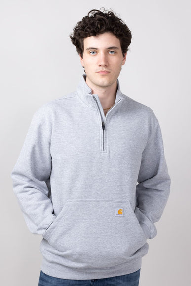 Carhartt Midweight Quarter Zip for Men in Heather Grey