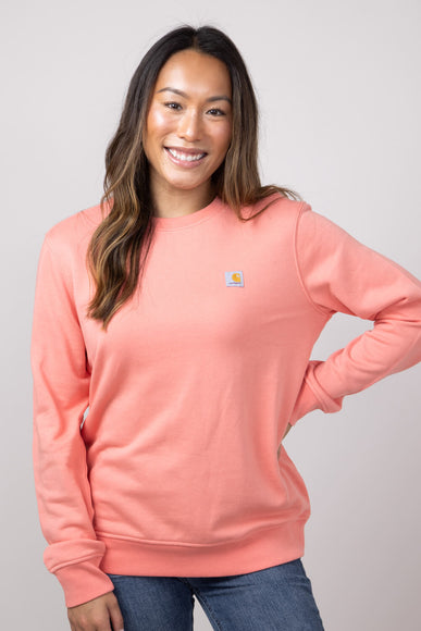 Carhartt Midweight Tencel Crewneck Sweatshirt for Women in Aged Coral