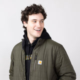 Carhartt Rain Defender Insulated Rain Jacket for Men in Moss