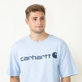 Carhartt Loose Fit Heavyweight Logo Graphic T-Shirt for Men in Blue