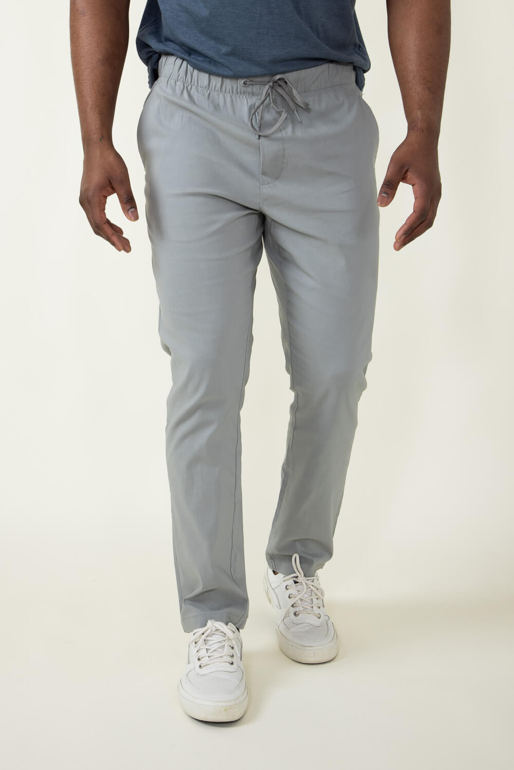 Copper & Oak Elastic File Tech Jogger Pants for Men in Light Grey 