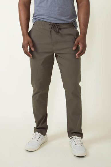 Copper & Oak Elastic File Tech Jogger Pants for Men in Mushroom Green