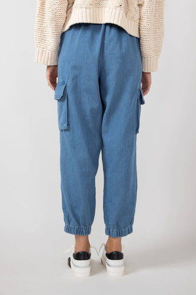 Denim Cargo Joggers for Women in Indigo