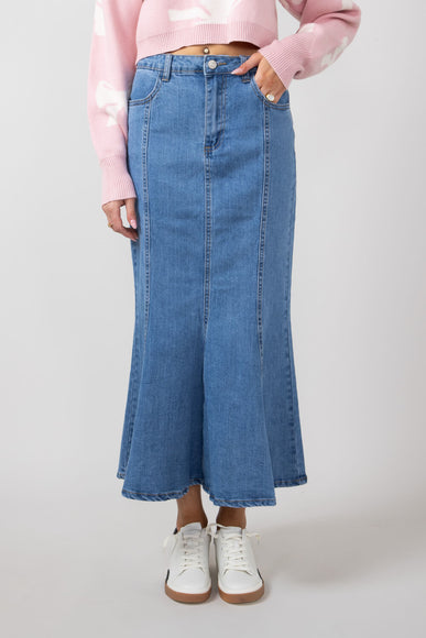 Denim Mermaid Maxi Skirt for Women