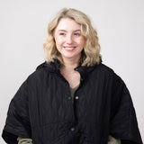 Quilted Puffer Poncho for Women in Black 