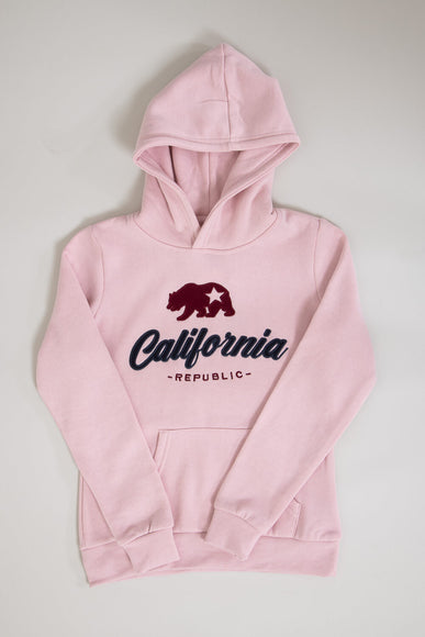 1897 Active Youth California Embroidered Hoodie for Girls in Pink