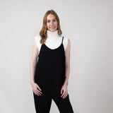  French Terry Onesie Jumpsuit for Women in Black 