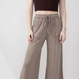 Wide Leg Soft Lounge Pants for Women in Mocha