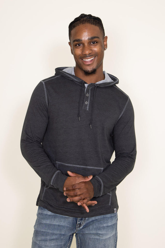 Lightweight shop henley hoodie