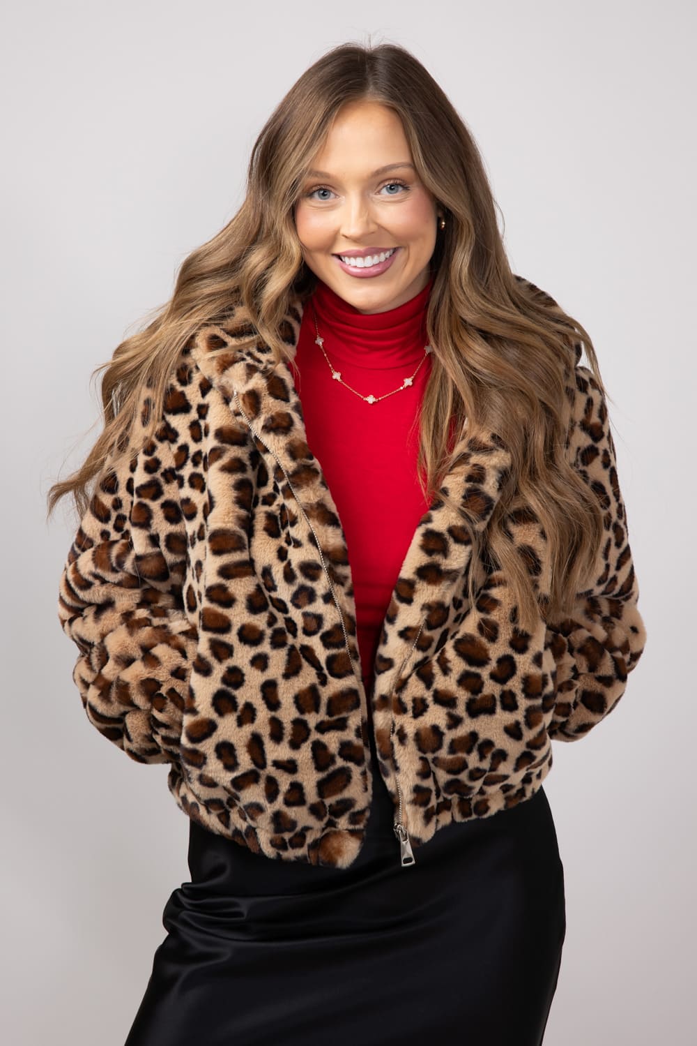 Leopard print zip up jacket sale