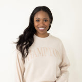 Hampton Embroidery Sweatshirt for Women in Cream