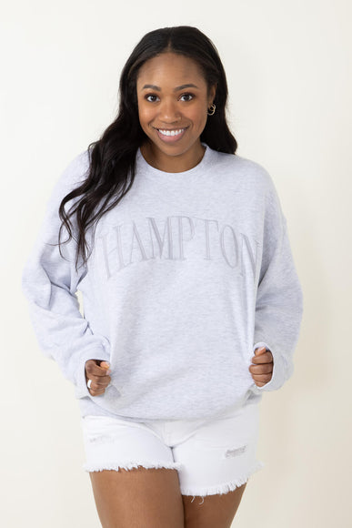 Hampton Embroidery Sweatshirt for Women in Grey