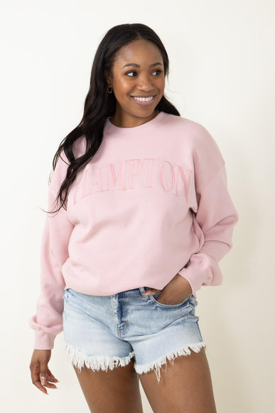 Hampton Embroidery Sweatshirt for Women in Pink