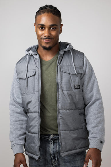 Hooded Vest Jacket for Men in Granite