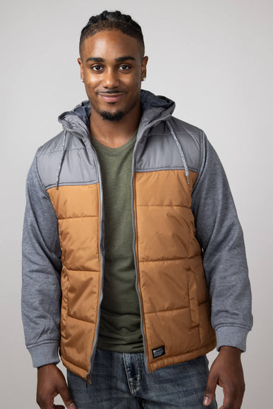 Hooded Vest Jacket for Men in Pumpkin Spice