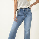 Judy Blue High Rise Straight Destructed Ankle Jeans for Women