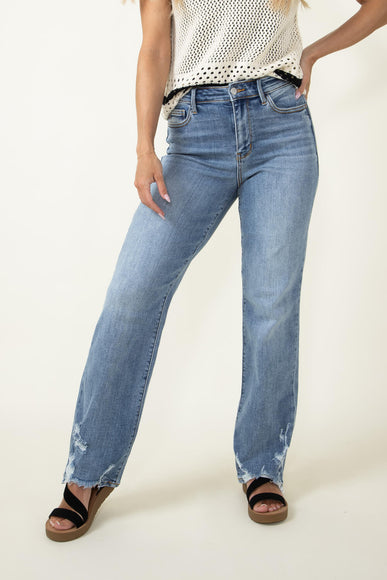 Judy Blue High Rise Straight Destructed Ankle Jeans for Women