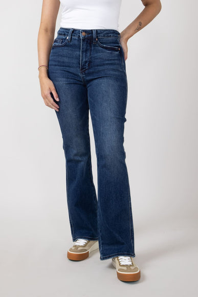 Judy Blue Embroidered Back Pocket Bootcut Jeans in Short for Women