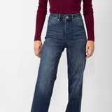 Judy Blue Mid Rise Classic Straight Jeans for Women 