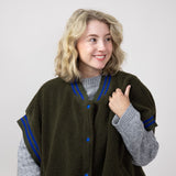 Sherpa Vest for Women in Olive 