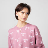 Bow Sweater for Women in Pink