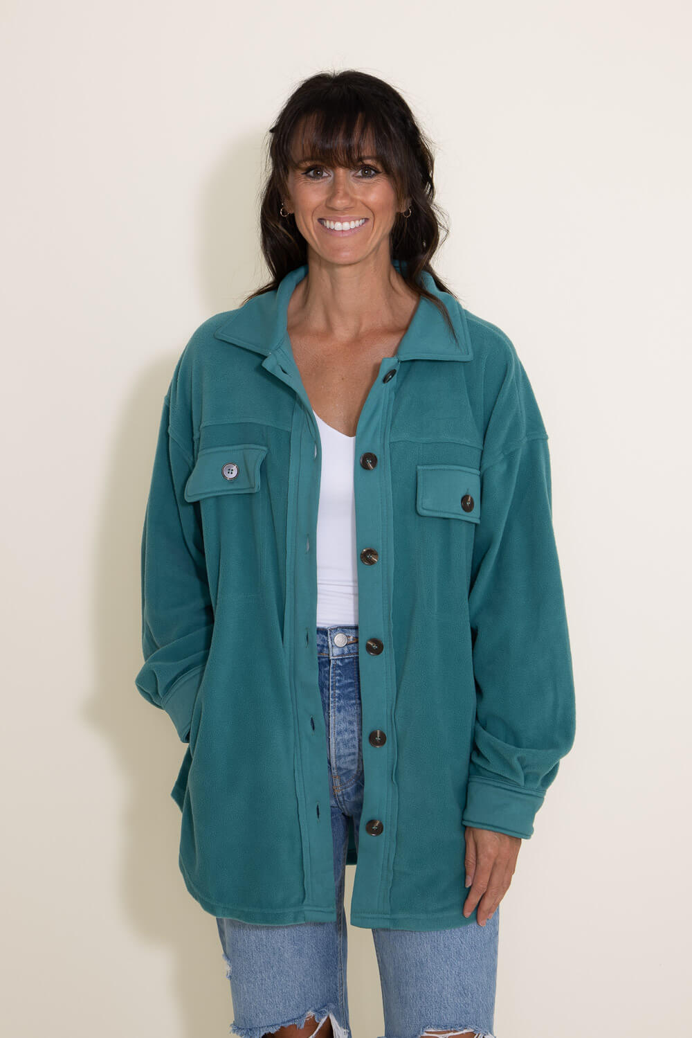 Green shacket cheap women's