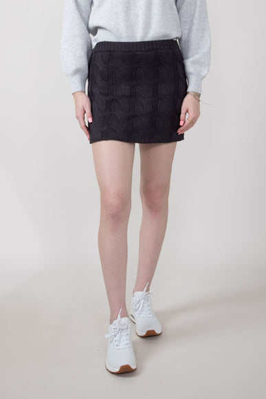 Cable Knit Sweater Mini Skirt for Women in Charcoal