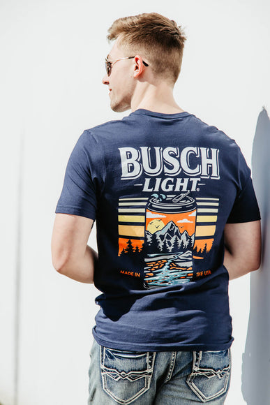 Busch Light Can T-Shirt for Men in Navy Blue