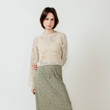 Ditsy Floral Midi Skirt for Women in Sage