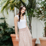 Floral Midi Skirt for Women in Pink 