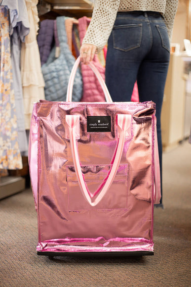 Simply Southern Rolling Tote Bag in Pink