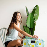 Simply Southern Rolling Tote Bag in Teal Flower