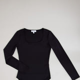 Long Sleeve Bodysuit for Women in Black