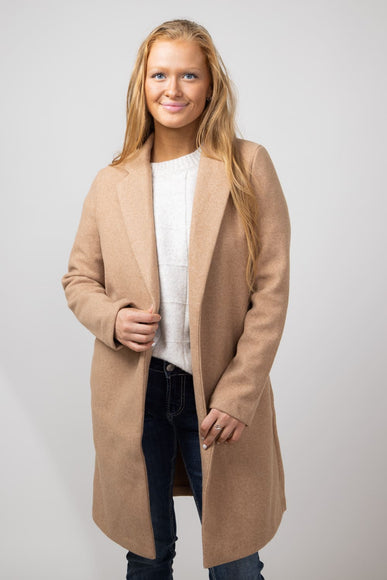 Love Tree Long Coat for Women in Camel