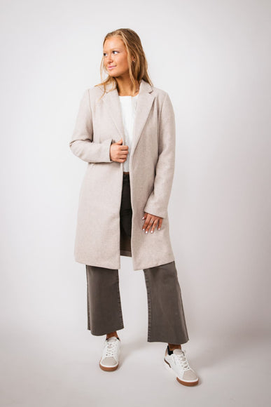 Love Tree Long Coat for Women in Oatmeal