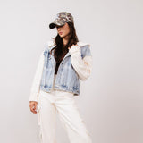 Love Tree Pleather Cargo Pants for Women in Ivory