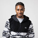 Aztec Color Block Hooded Pullover for Men in Charcoal 