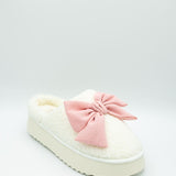 MIA Platform Bow Slippers for Women in Blush