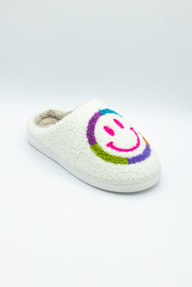 MIA Smiley Face Slippers for Women in Rainbow