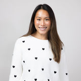 Miracle Heart Sweater for Women in Ivory Black