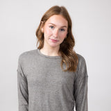 Mono B Hatchi Brushed Crewneck for Women in Urban Grey