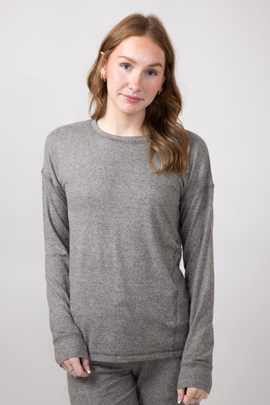 Mono B Hatchi Brushed Crewneck for Women in Urban Grey