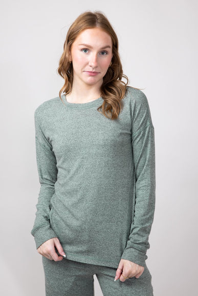 Mono B Hatchi Brushed Crewneck for Women in Dark Olive