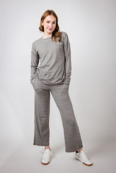 Mono B Hatchi Wide Leg Pants for Women in Urban Grey