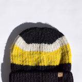 Multi Stripe Knit Beanie for Women in Black