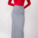 Mustard Seed Sweater Maxi Skirt for Women in Grey