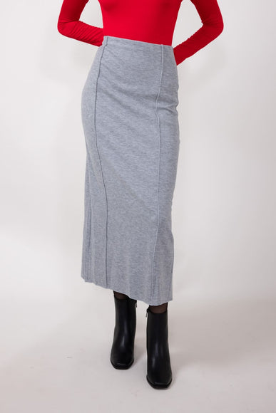 Mustard Seed Sweater Maxi Skirt for Women in Grey