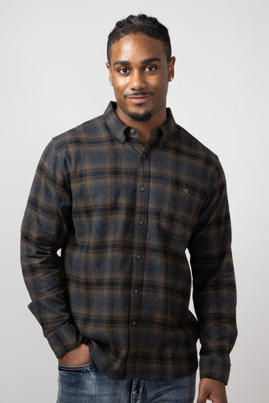 North River Brushed Button Down Shirt for Men in Ganache Brown