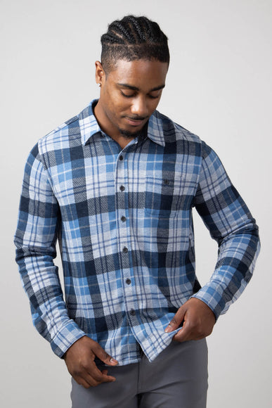 North River Knit Button Down Shirt for Men in Coronet Blue