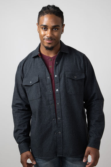 North River Suede Cotton Shirt Jacket for Men in Charcoal Heather